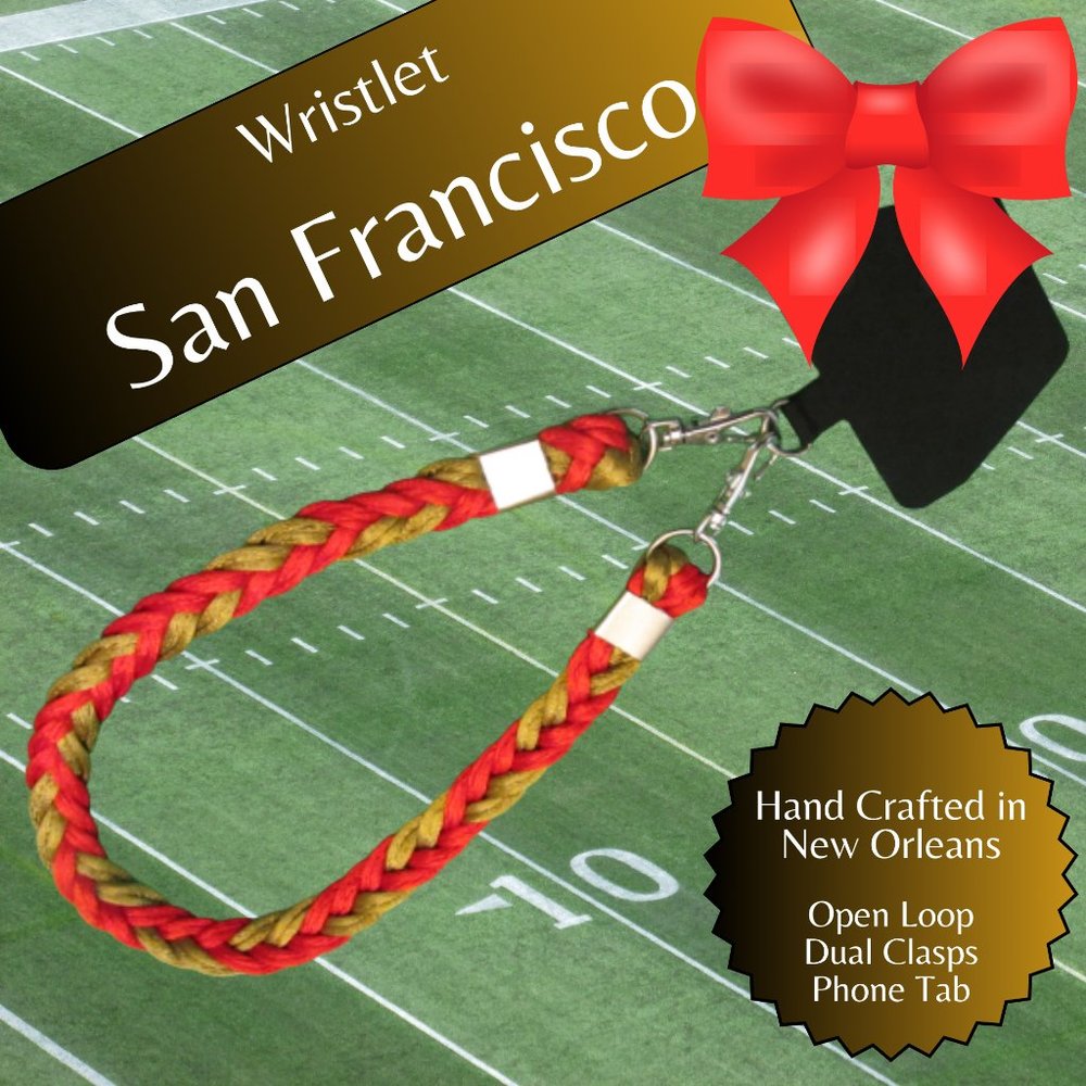 Braided Universal Phone Wristlet, San Francisco Football, Sports Team Col…